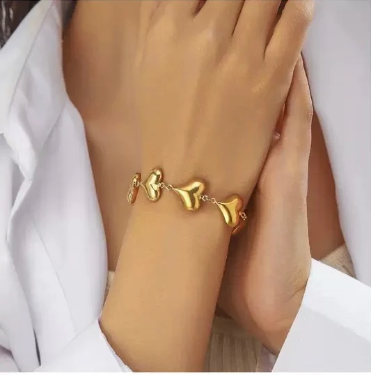 Stack heart bracelet